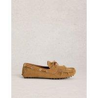 White Stuff Leather Tassel Flat Loafers Tan