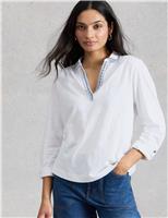 Jersey Embroidered V-Neck Collared Shirt