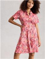 Cotton Blend Jersey Printed Shirt Dress