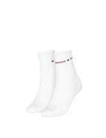 Tommy Hilfiger 2 Pack Flag Logo Ankle High Socks White