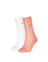 Tommy Hilfiger 2 Pack Lyocell Rich Pelerine Ankle High Socks Pink Mix