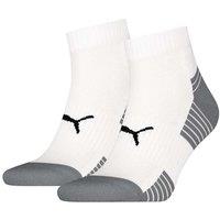 Puma 2 Pack Cushioned Quarter Sports Socks White Mix