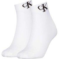 Calvin Klein 2 Pack Cotton Rich Monogram Trainer Socks White