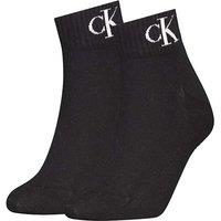Calvin Klein 2 Pack Cotton Rich Monogram Trainer Socks Black