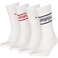 Tommy Hilfiger 4 Pack Logo Cotton Rich Sports Socks Gift Box White