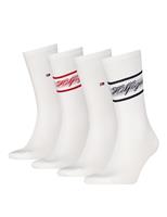 Tommy Hilfiger 4 Pack Logo Cotton Rich Sports Socks Gift Box White