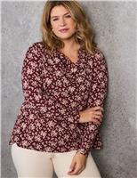 Ditsy Floral Draped Cowl Neck Top