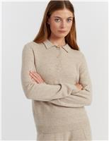 Chinti & Parker Wool Rich Collared Sweatshirt with Cashmere Pink