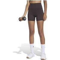 Adidas 3 Stripes Studio All Me Booty Short Leggings Dark Brown