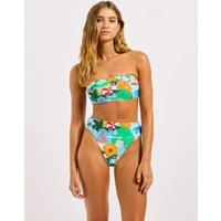 Seafolly Viva Vacation Printed Bandeau Bikini Top Blue Mix