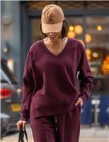 Cotton Rich V-Neck Relaxed Fit Sweatshirt