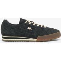 Lacoste Aura Leather Lace-Up Trainers Dark Grey