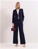 Phase Eight Wide Leg Elasticated Waist Trousers Navy