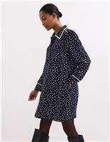 Phase Eight Spot Print Collared Mini Shirt Dress Navy Mix
