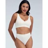 Boux Avenue Rib Seamless Ruche Non Wired Bralette Cream