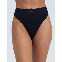 Boux Avenue Rib Seamless High Waisted Thong Black