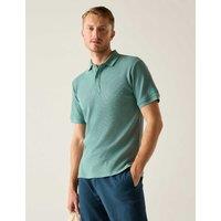 Regatta Adino Cotton Blend Waffle Polo Shirt Green