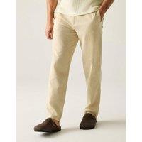 Regatta Hadlin Cotton Linen Blend Trousers Cream Mix