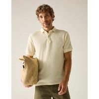 Regatta Adino Cotton Blend Waffle Polo Shirt Beige