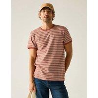 Regatta Benlin Pure Cotton Striped T-Shirt Red