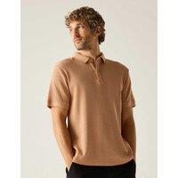 Regatta Adino Cotton Blend Waffle Polo Shirt Pink