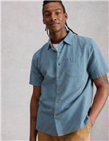 White Stuff Regular Fit Pure Cotton Tile Pattern Shirt Blue