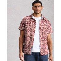 White Stuff Regular Fit Pure Cotton Floral Print Shirt Red Mix