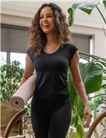 Pour Moi The Buttery Soft V-Neck Non wired T-Shirt Black