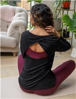 Jersey Round Neck Wrap Back Yoga Top
