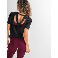 Pour Moi Jersey Cross Back Yoga Top Black