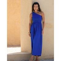 Pour Moi One Shoulder Shirred Maxi Dress Bright Blue
