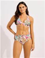 Seafolly BeachBohme Print High Waisted Bikini Bottoms Pink Mix