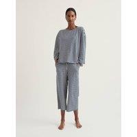 Seasalt Cornwall Cotton Rich Striped Pyjama Set Navy Mix