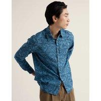 Seasalt Cornwall Pure Cotton Printed Shirt Medium Blue Mix