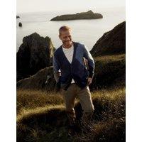 Seasalt Cornwall Pure Cotton Colour Block V-Neck Cardigan Blue Mix