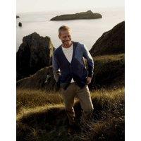 Seasalt Cornwall Pure Cotton Colour Block V-Neck Cardigan Blue Mix