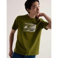 Seasalt Cornwall Pure Cotton Midwatch T-Shirt Green Mix