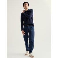 Seasalt Cornwall Tapered Fit Linen Rich Chinos Navy