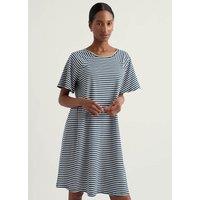 Seasalt Cornwall Cotton Rich Striped Nightdress Navy Mix