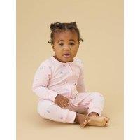 MORI Cotton Blend Fairy Bunny Zip Sleepsuit (7lbs-3 Yrs) Pink