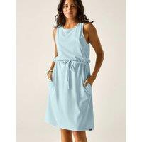 Regatta Amorie Cotton Rich Striped Waisted Dress Light Blue