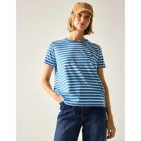 Regatta Bayletta Cotton Rich Striped T-Shirt Blue Mix