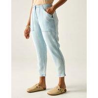 Regatta Shorebella Cotton Blend Straight Leg Cropped Trousers Blue