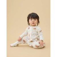MORI Cotton Blend Gruffalo Zip Sleepsuit (7lbs-3 Yrs) White Mix