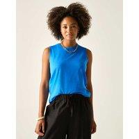 Regatta Fariene Pure Cotton Crew Neck Vest Top Blue