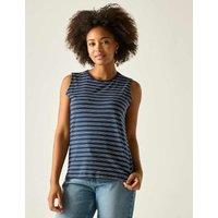 Regatta Fariene Pure Cotton Striped Vest Top Navy Mix