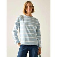 Regatta Avira Cotton Rich Striped Sweatshirt Blue Mix