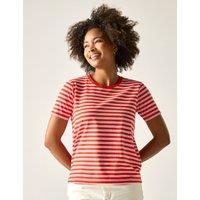 Regatta Bayletta Cotton Rich Striped T-Shirt Orange Mix