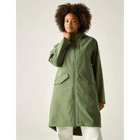 Regatta Levita Hooded Oversized Longline Raincoat Green
