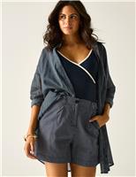 Regatta Sabelle Lyocell Blend Striped Shorts Navy Mix